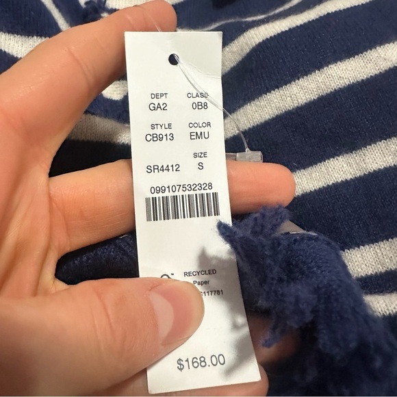 J crew evening muslin Cashmere fringe-trim sweater lady jacket - Picture 5 of 5